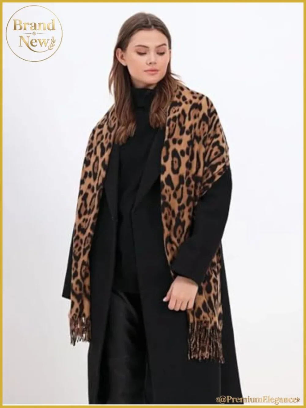 Leopard Print Winter Scarf Shawl Wrap Large Thick Polyester Neck Warmer